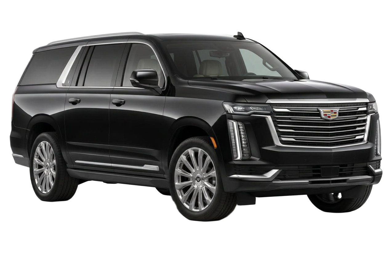 Black Cadillac Escalade SUV — private Mercedes-Benz Sprinter for Port Canaveral transfers